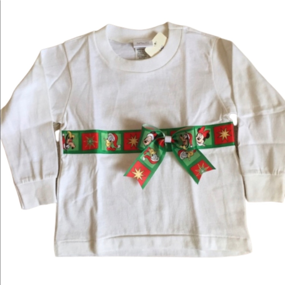 NWOT 2T long sleeve Disney print ribbon tee
